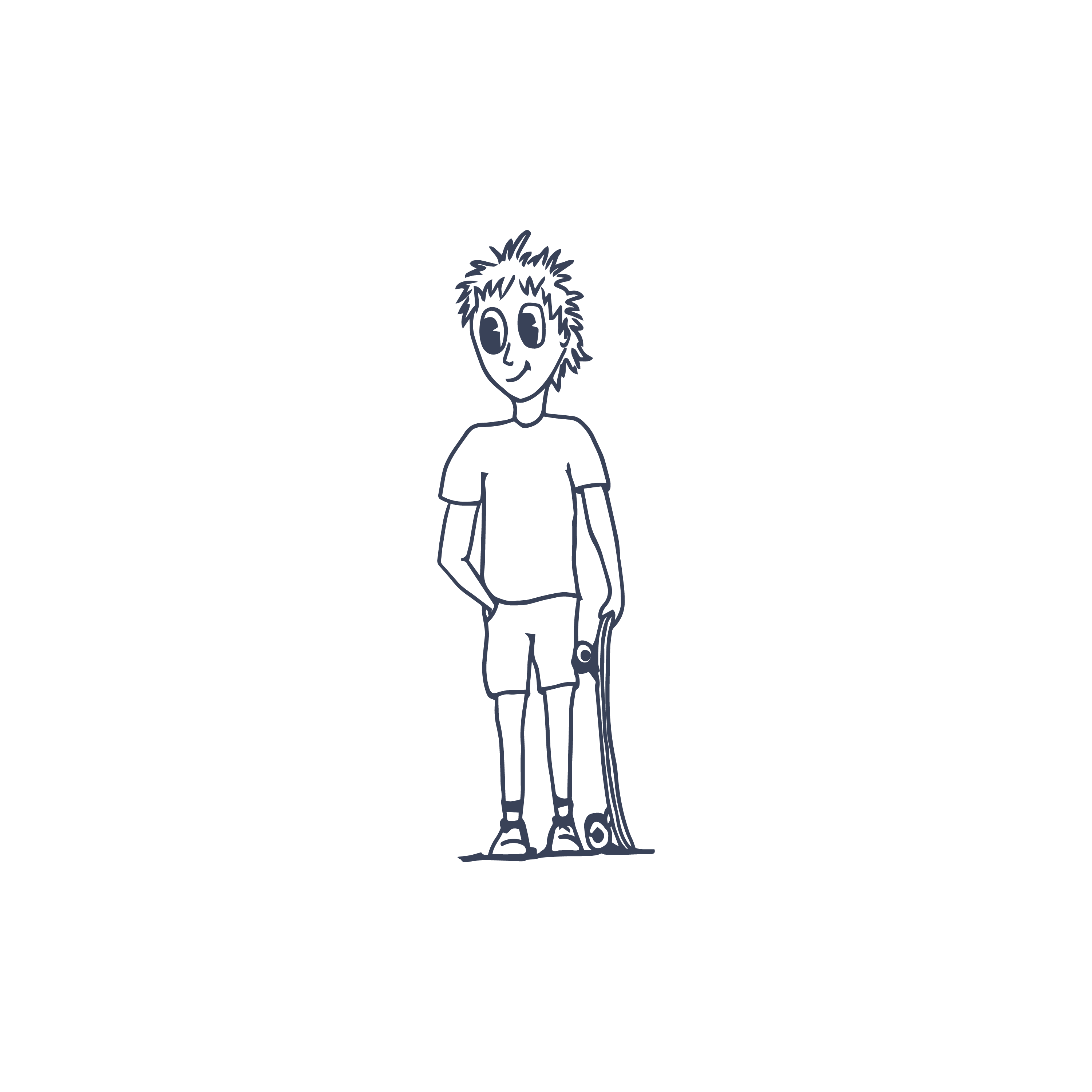 Dreng med skateboard