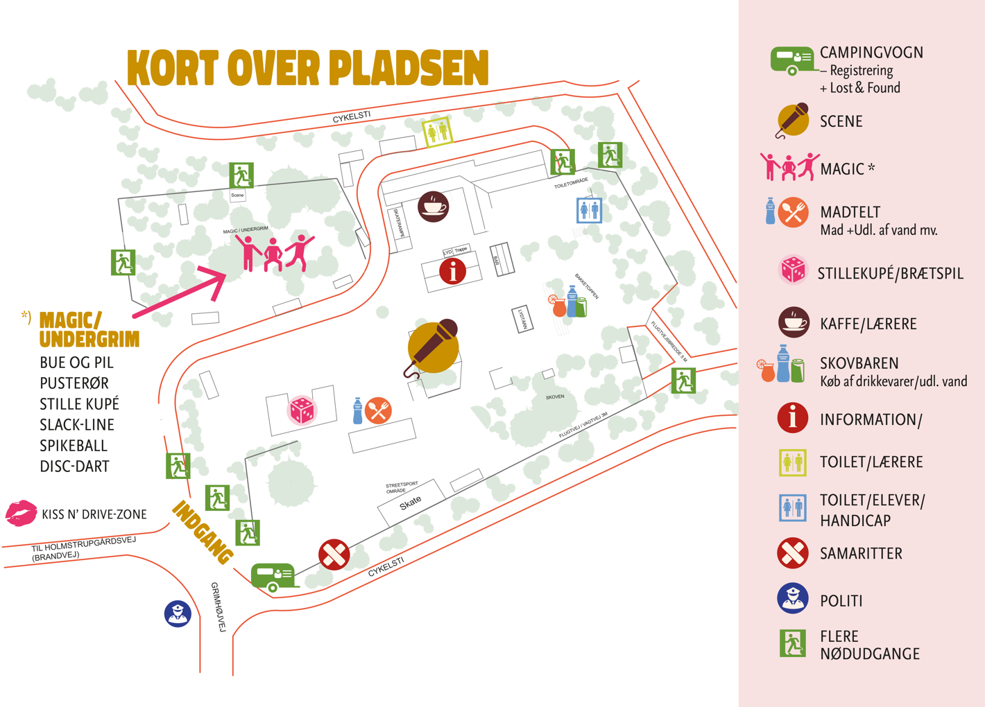 Kort over GRiM-festivalpladsen