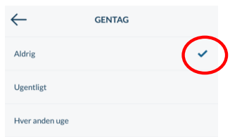 Vælg gentage-mønsteret
