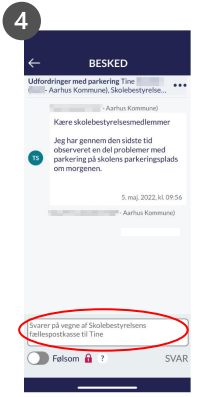 Bemærk at du svarer for alle i postkassen