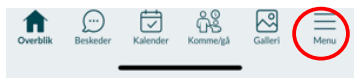 Tryk på 'Menu'