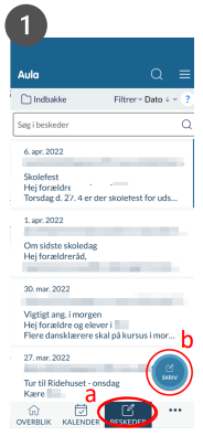 Gå i beskeder i Aula