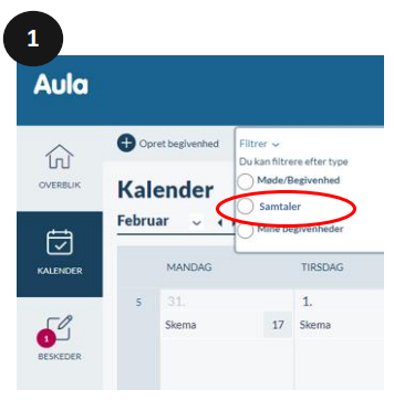 Filtrer på samtaler