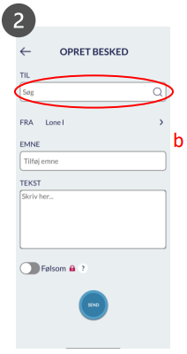 Tryk i modtagerfeltet 'Til'
